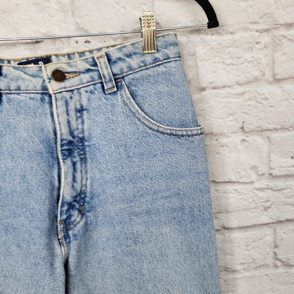 Vintage GAP High Waisted Tapered Leg Mom Jeans Light Wash Cotton Grunge Sz 9/10 - Picture 13 of 14